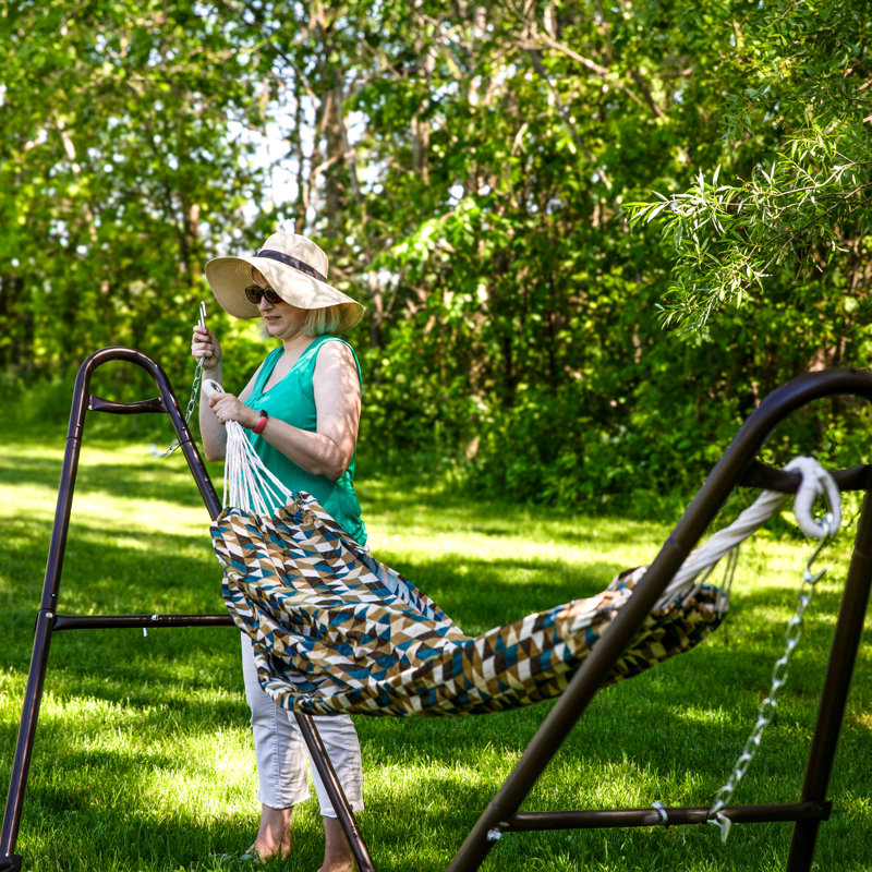 2-Person Jacquard Double Hammock - Geometric Jumble