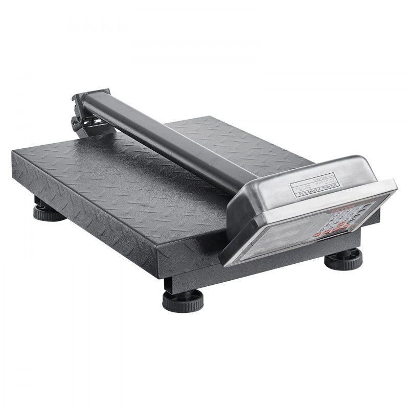 Plateforme de calcul numérique, charge de 660 lb, balance de plancher de précision de 0,1 lb avec LB / kg, tare, calculateur de prix, affichage haute définition en acier inoxydable pour les boîtes, les bagages, répertorié par la FCC