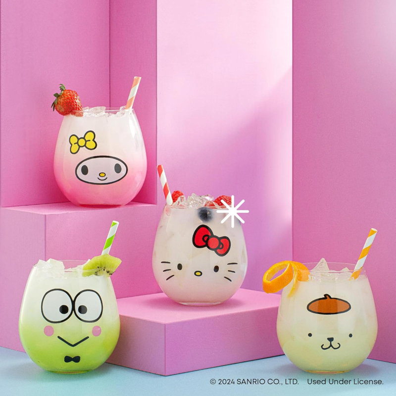 Ensemble de verres à vin Sanpi Hello Kitty & Friends Hello, 15 oz.