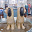 Staffordshire Style Black Dog Figurines Pair