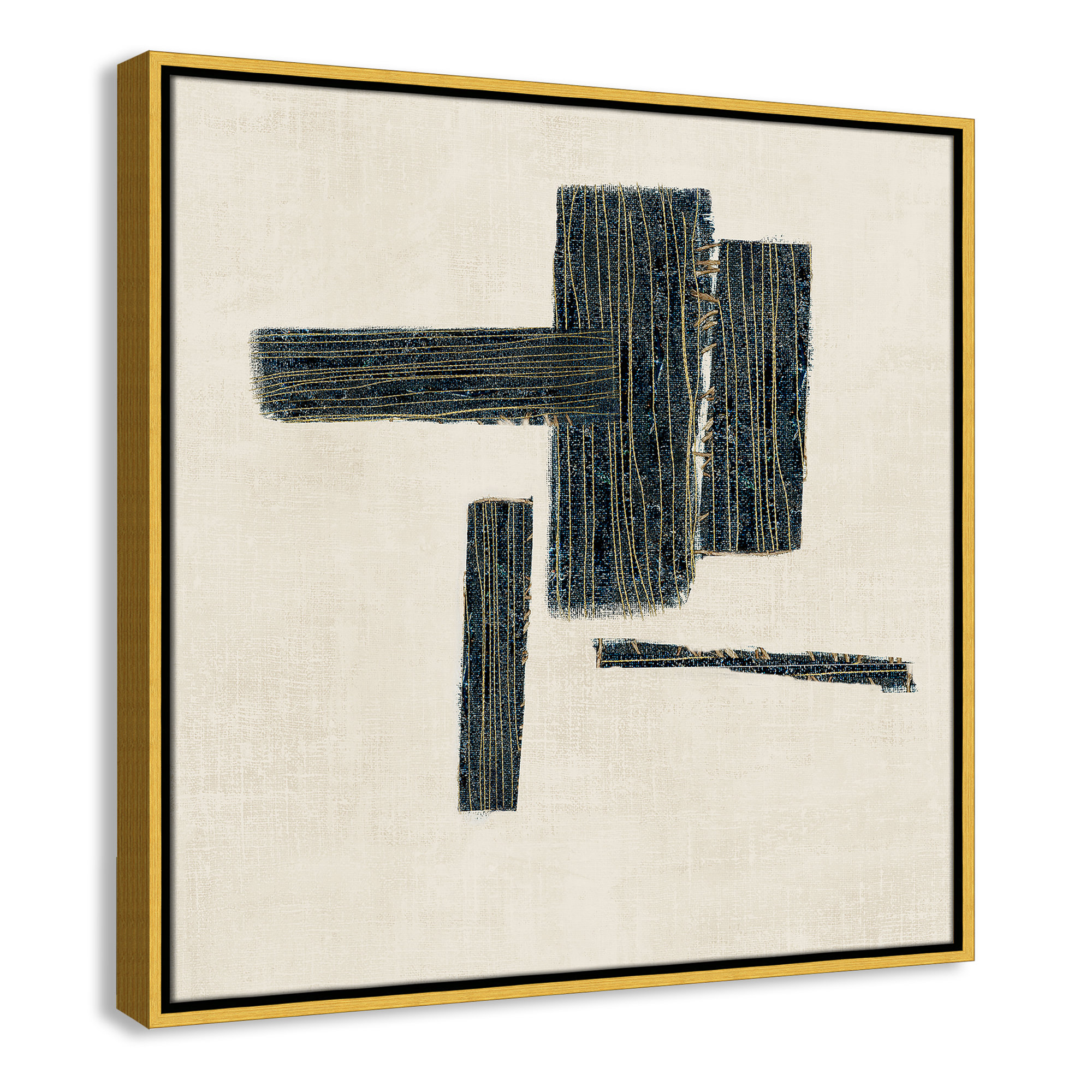 Stiched II Print by , 25.5" H x 25.5" W, Gold