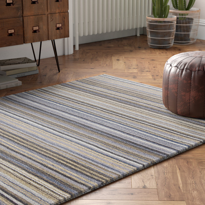 Abderdeen Wool Grey/Light Bue/Taupe Area Rug, Rectangle 160 x 230cm