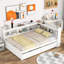 Lit double avec tiroirs en L, blanc - Aménagement de chambre