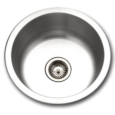 Houzer Hospitality 18 inch Stainless Steel Topmount Round Bar Sink with Strainer - SCF-1830-1