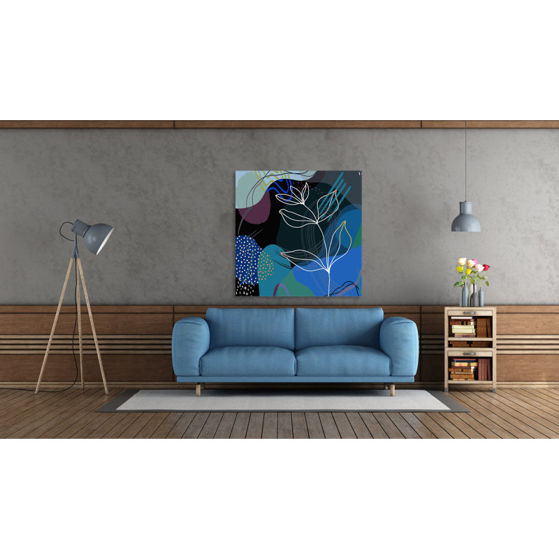 Boho Leaves II - impression sur toile tendue, H 8 po x l 8 po x P 1,5 po