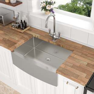 Évier de cuisine de ferme avec grille d'évier et ensemble de drain L 30 po x l 21 po