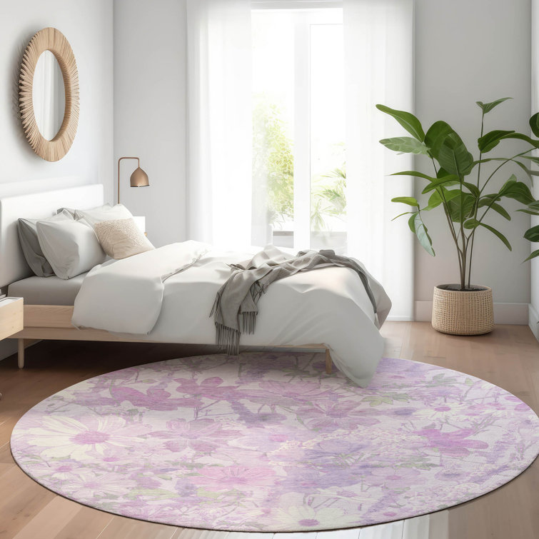 Machine Washable Indoor/Outdoor Claudian ACN1509 Lavender Rug