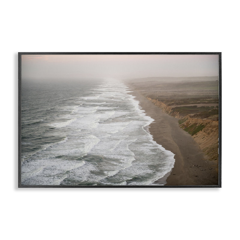  Point Reyes, art de la giclée sur rivage par Crystal Lynn Collins, H 12 po x l 18 po, Giclée encadrée noir minuit