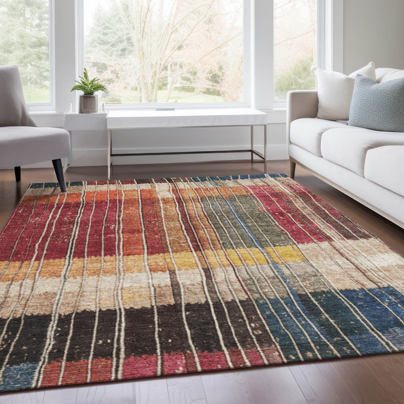 Tapis beige d'intérieur / extérieur lavable à la machine, Rectangle 5 pi x 7 pi 6 po