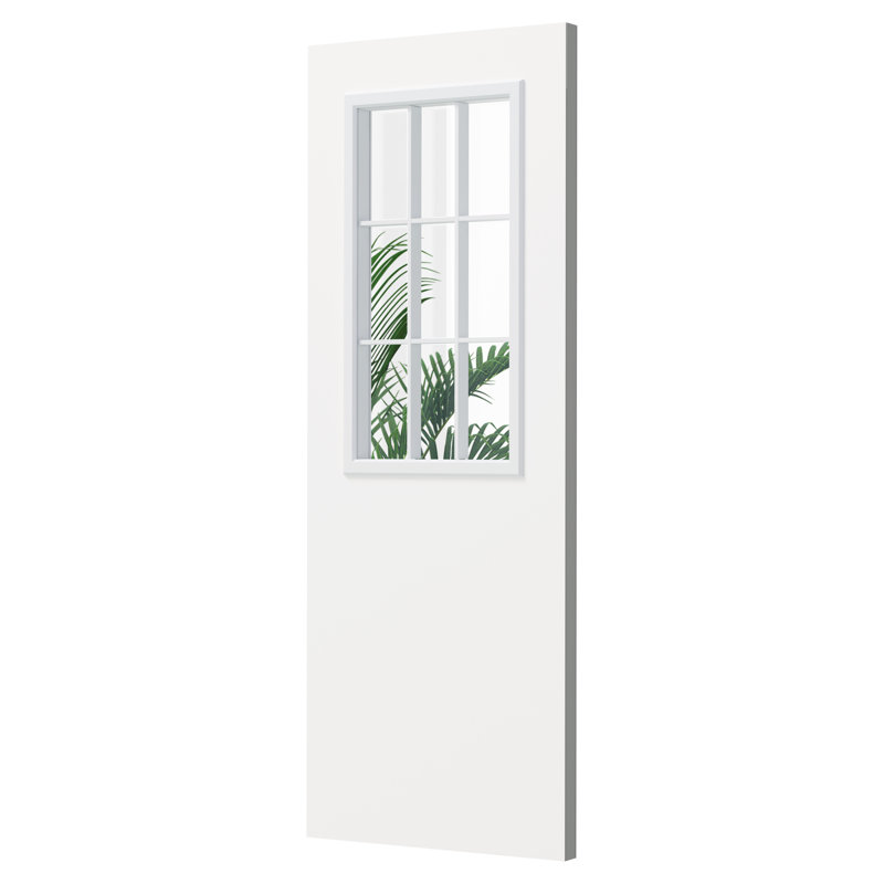 Porte extérieure - Porte d'entrée extérieure moderne à 9 panneaux surélevés sans quincaillerie, L 30 po x H 80 po