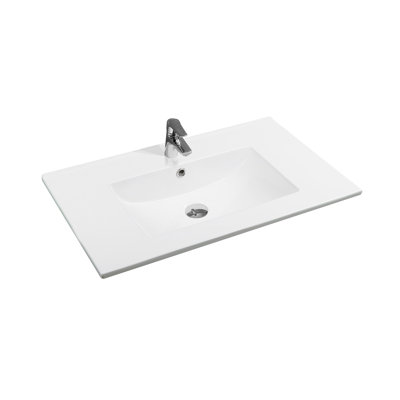 4001A Ceramic Thin-Edge Inset Basin with Scooped Bowl