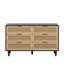 Armoire de rangement en rotin à 51 tiroirs 51,18 po avec glissières, pour chambre à coucher et salon-1228109400