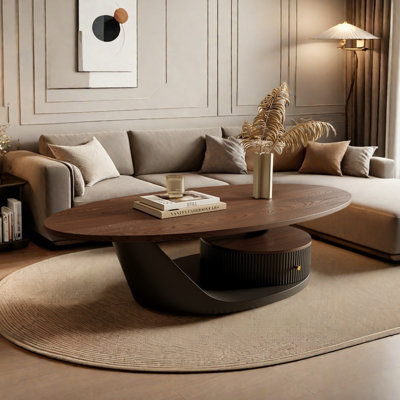 Oval Coffee Table with Iron