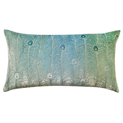 Peacock Feather Ice Standard Sham Case with Charmeuse Backing