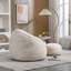Pouf pouf en microfibre avec repose-pieds, beige