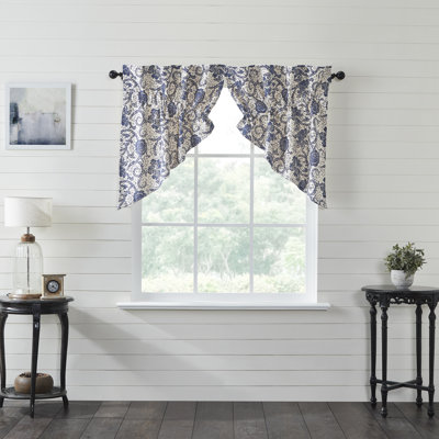 Besmira Cotton Floral Swag Window Valance