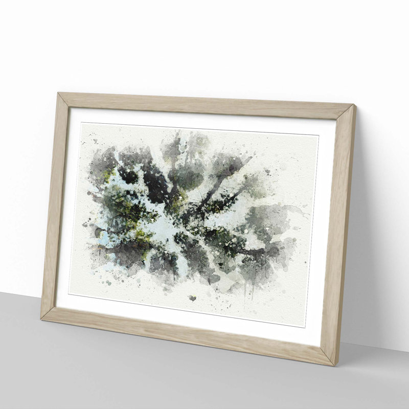 Tree Tops in Abstract - Picture Frame Graphic Art Print, Oak, 60cm H x 91cm W x 2cm D
