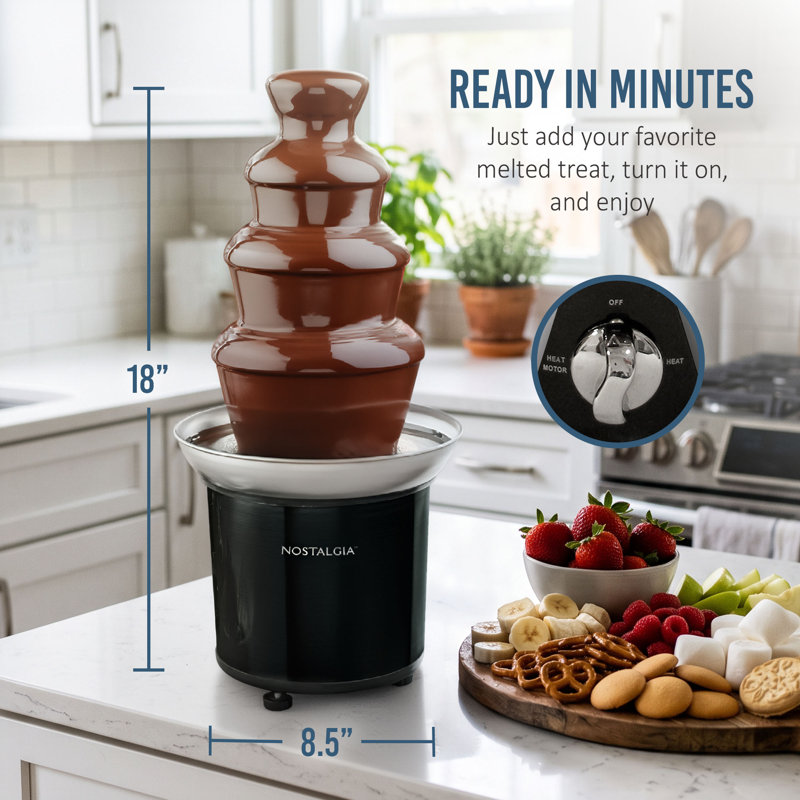 Nostalgia 4-Tier 2-lb. Black Fondue Fountain