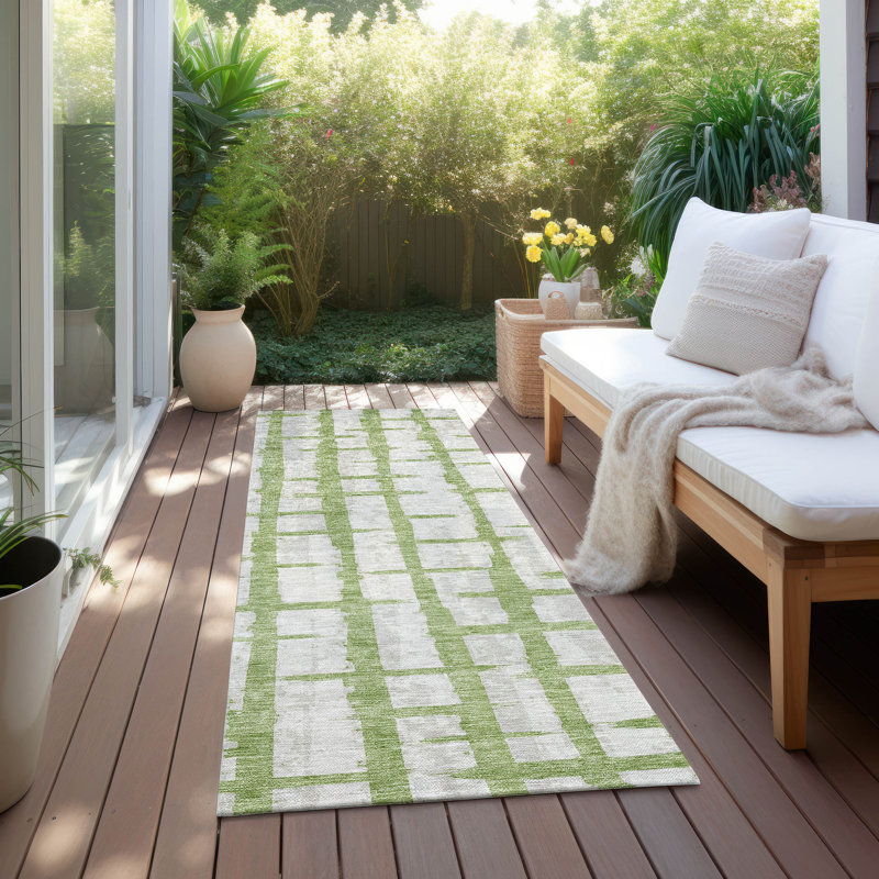 Malek Washable Abstract Indoor / Outdoor Rug, Runner 2'3" x 7'6"