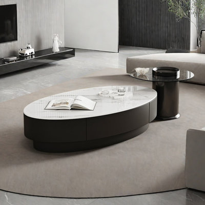Italian light luxury oval rock table
