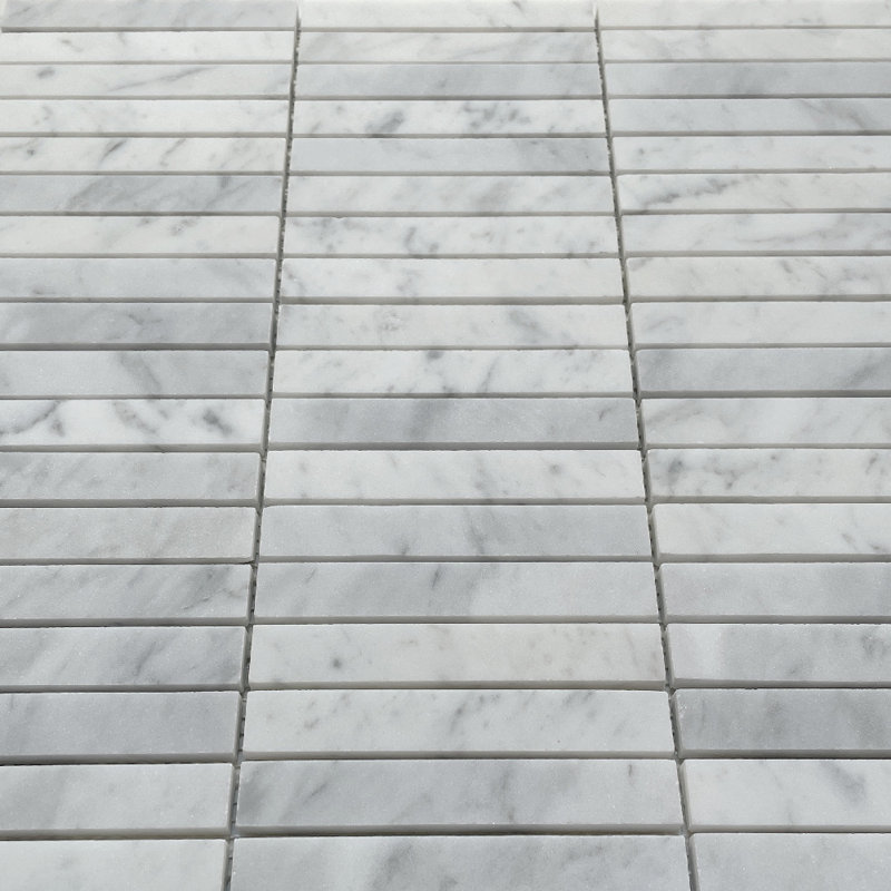 Carreau de mosaïque linéaire en marbre 12 po x 12 po pour mur et plancher