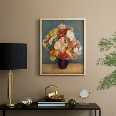 "Colorful Chrysanthemums", reproduction encadrée - bois massif