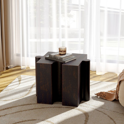 Ensemble de 2 tables de casse-tête artistique, tables d'appoint modulaires MGO avec emboîtement (1 convexe et 1 concave), capacité de 200 lb pour l'intérieur et l'extérieur