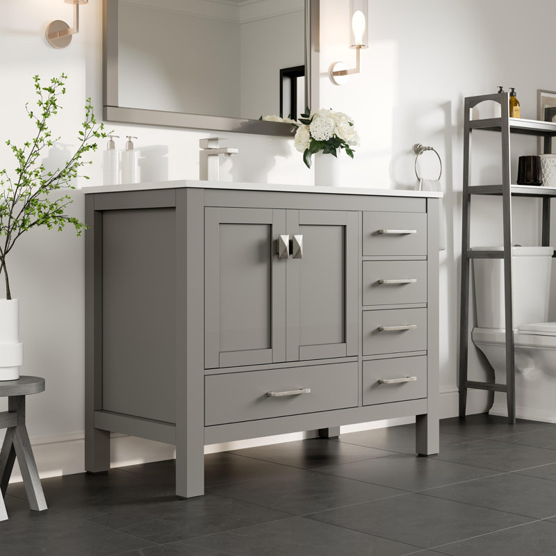 London 42" W Single Bathroom Vanity Set, Gray