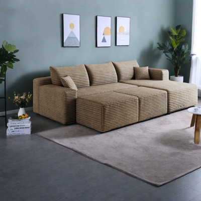 Canapé modulaire en velours côtelé 95 pouces