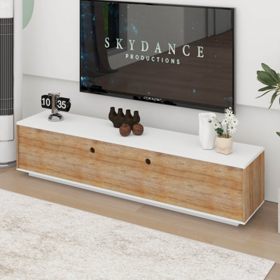 Meuble télé moderne, console multimédia avec rangement multifonctionnel