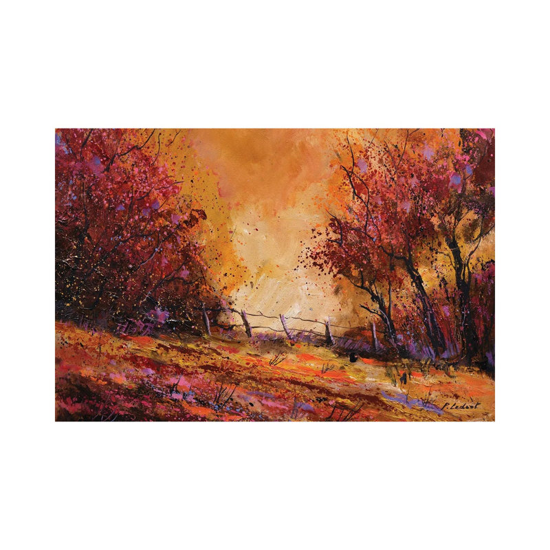 Autumn Light by Pol Ledent - Wrapped Canvas Painting, 20.32 cm H x 30.48 cm W