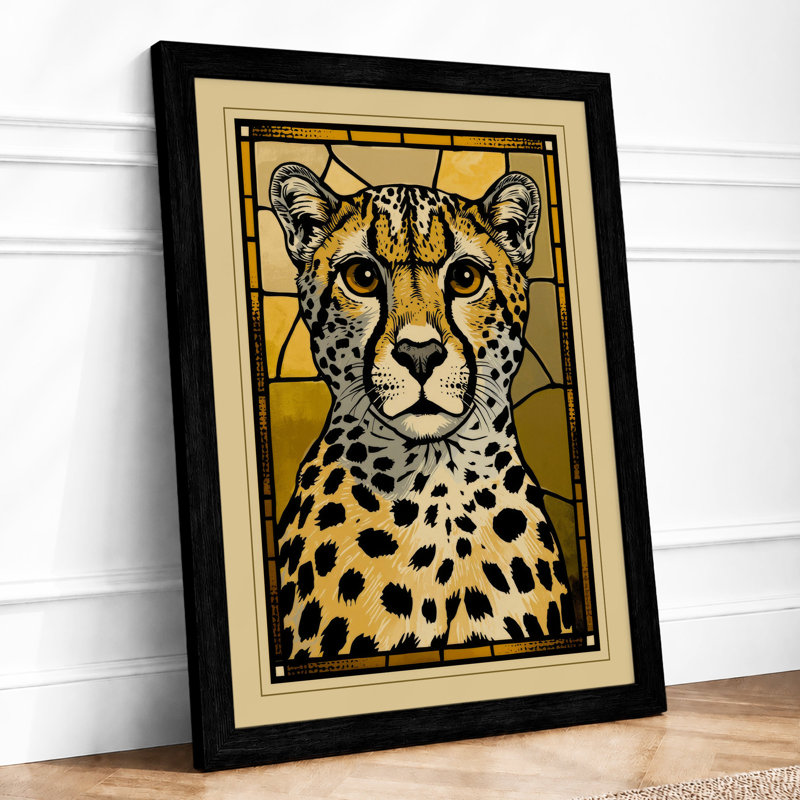 Cheetah Study Geometric - Print, A2 - 59.4 x 42.0 cm, Black
