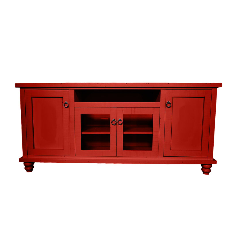 Touber Unfinished Entertainment Center, Persimmon Red, 37" H x 80" W x 17" D