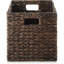 Paniers de rangement Water Hyacinth, espresso - ensemble de 2 organisateurs de cubes pliables, bacs tissés pour salle de bain, chambre à coucher, buanderie, garde-manger, tablettes
