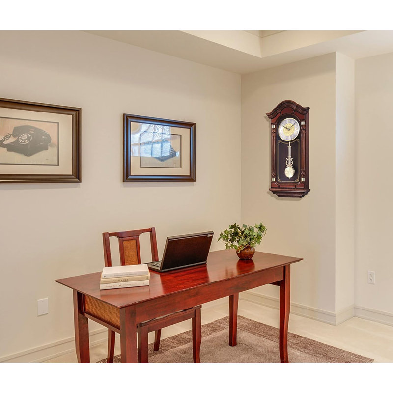 Dark Brown Solid Oak Box Wall Clock