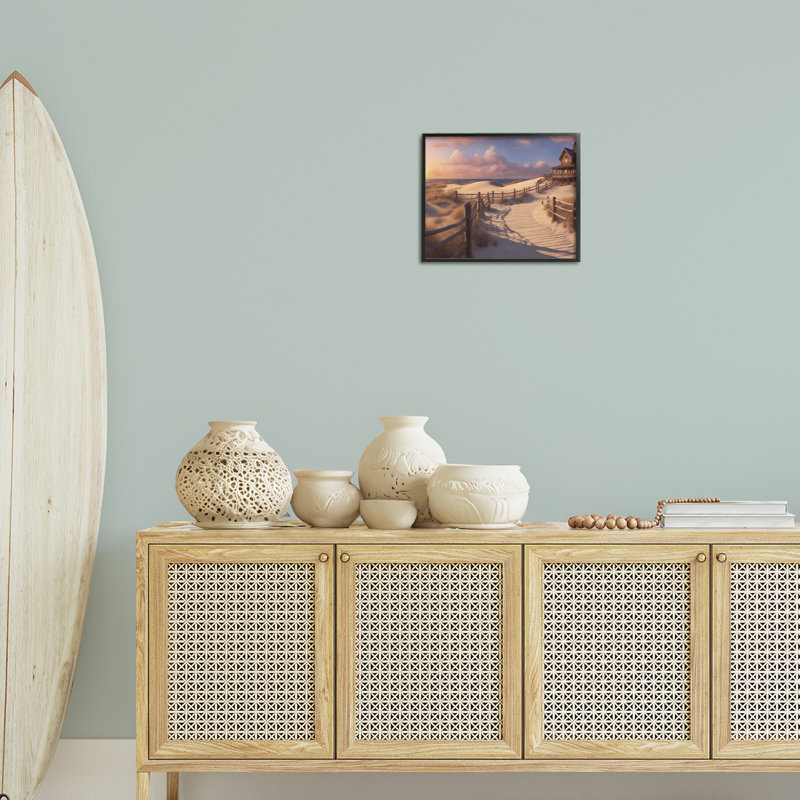 «Hampton Dunes», estampe numérique de Noah Bay, H 11 po x l 14 po, Giclée encadrée noir minuit