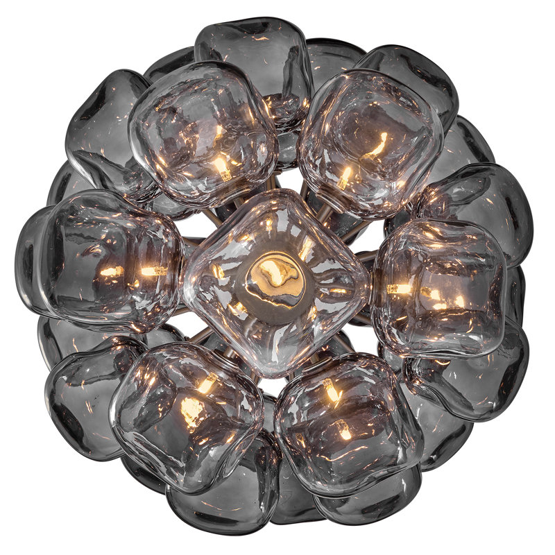 Fredrick Ramond Perriand Medium Chandelier, Brushed Graphite, 38.5" H x 30" W x 30" D