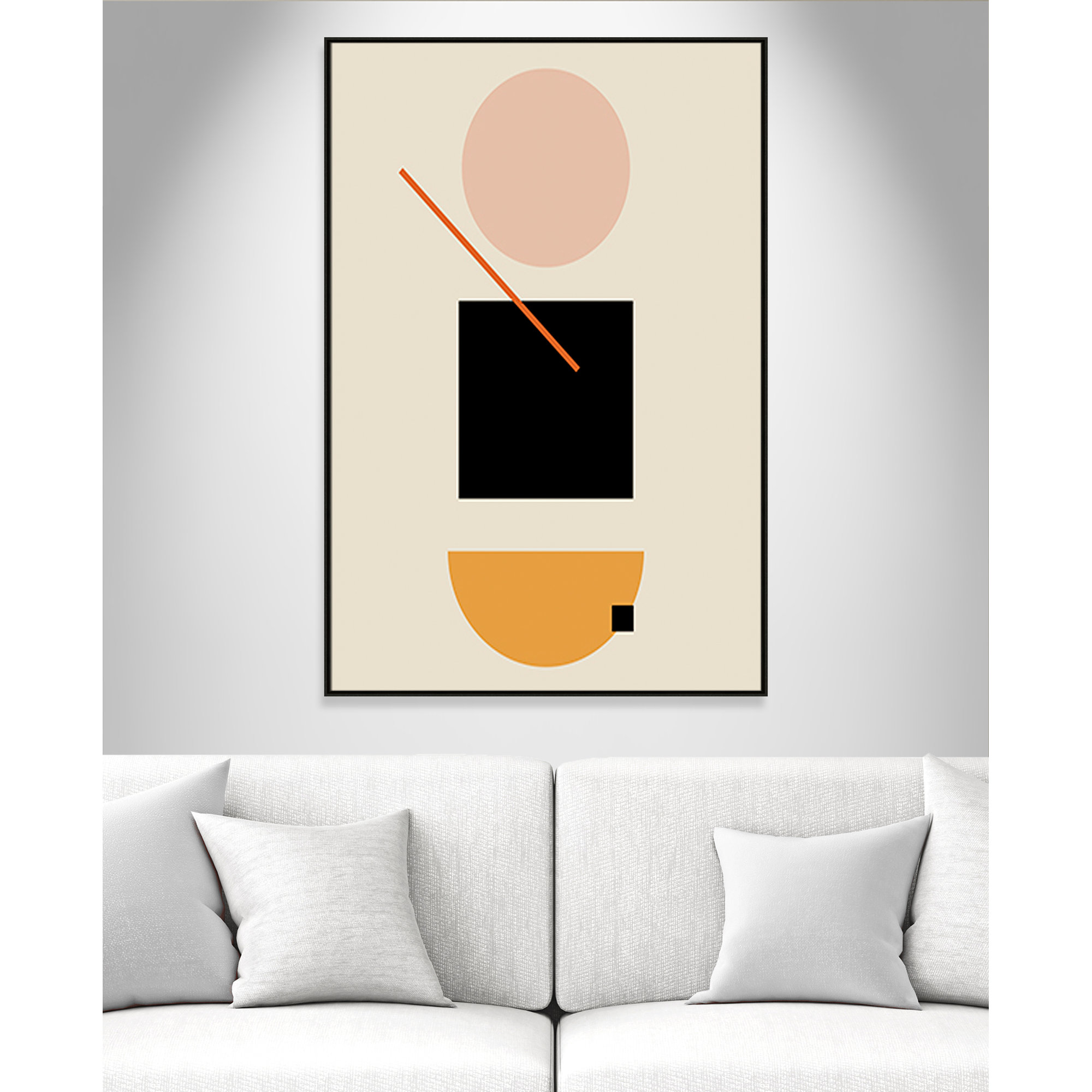 Simple Shapes by Daniela Santiago, 61.5" H x 41.5" W x 2" D, Espresso Framed