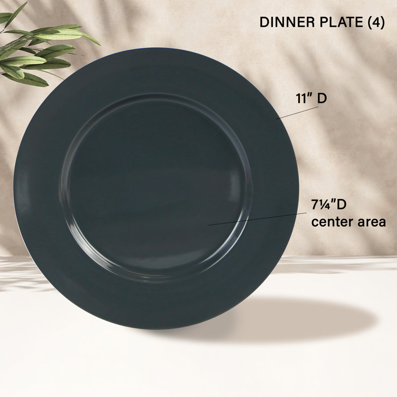 Melamine Dinnerware Set, Gray