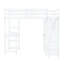 Lit mezzanine blanc avec fabrication de qualité - garde-robe, bureau et tablettes robustes-944226165