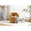 Chaise pivotante en tissu kaki pour salon et café avec rembourrage en mousse
