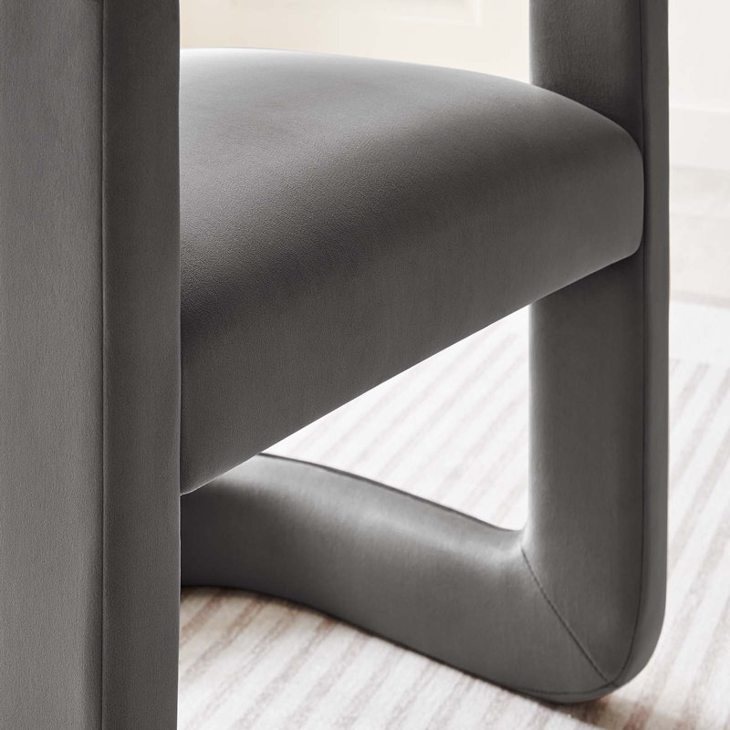 Fauteuil en velours l 23,4 po Modway Winslow, Velours tempête gris
