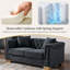 Canapé Chesterfield en velours avec dossier et accoudoirs capitonnés, garniture cloutée, coussins amovibles, structure en bois massif, canapé de salon-133044489-133044490