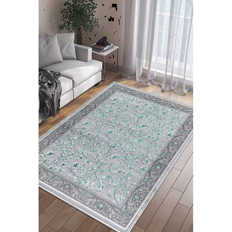 Floral Flatweave Area Rug, Rectangle 120 x 170 cm