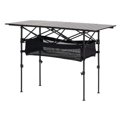 Folding Portable Camping Table Aluminum Outdoor Picnic Roll Up Table Storage Bag
