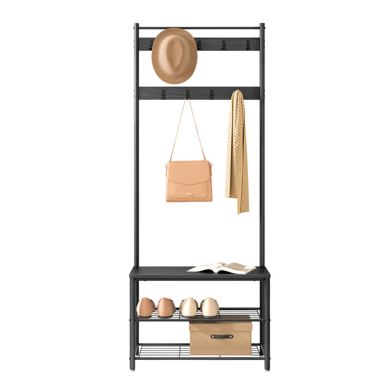 Portemanteau avec rangement pour chaussures Parke, Gris anthracite