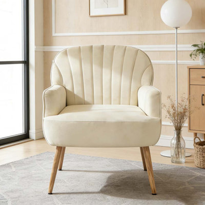 Velvet Accent Chair, Modern Upholstered Living Room Chairs