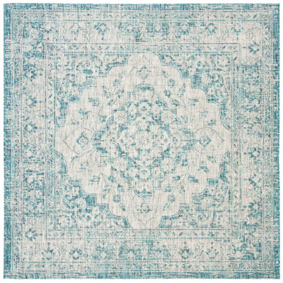 Arneshia Orietal Blue Indoor/Outdoor Area Rug