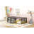 Twin Size Floor Bed With Rails For Kids, Metal Montessori Floor Bed With Door, Easy Assemble, Black-489034752-489034753