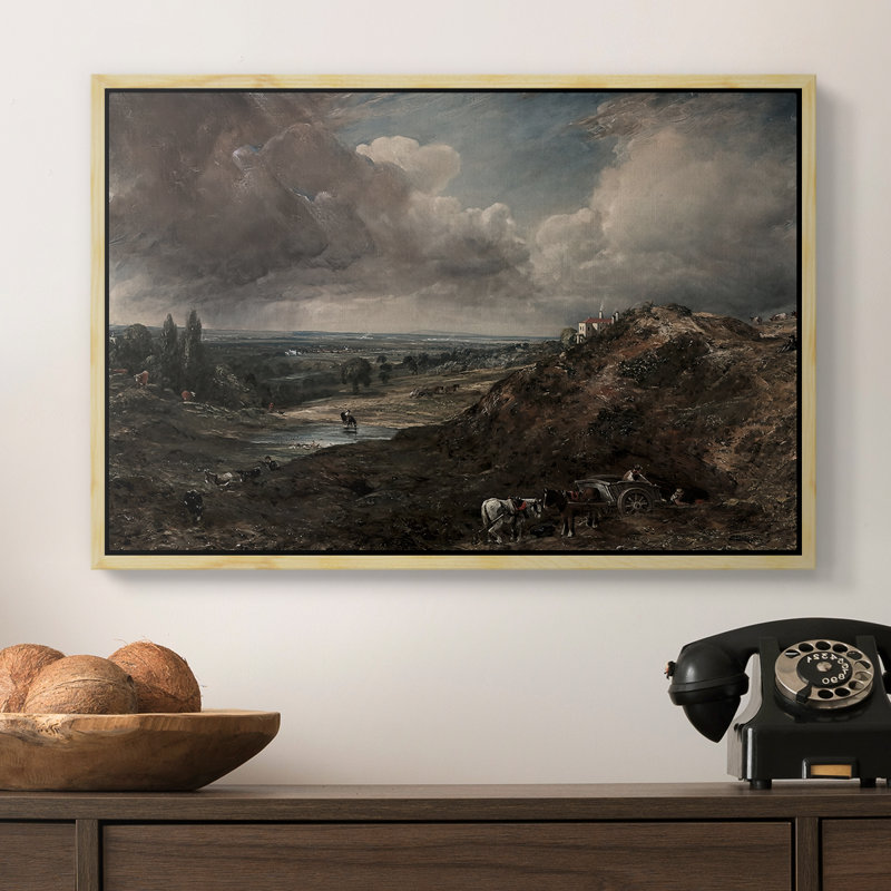 Étang de Branch Hill, Hampstead Heath, v. 1828 - John Constable, toile tendue avec châssis encadrée, 16 x 24, Naturel